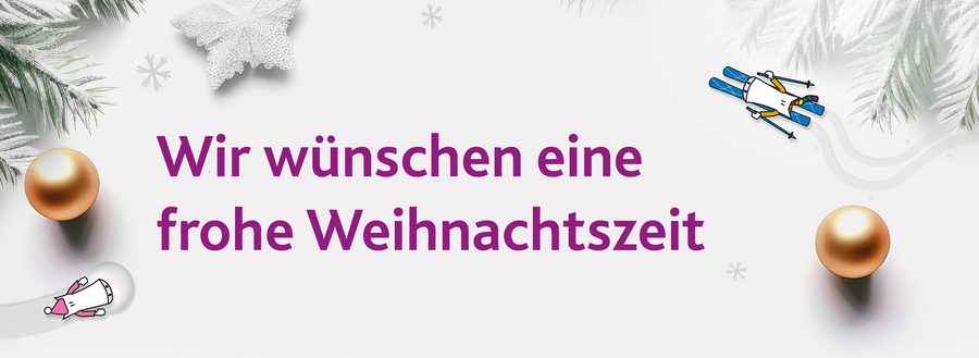 Schriftzug "Wir wünschen eine frohe Weihnachtszeit"