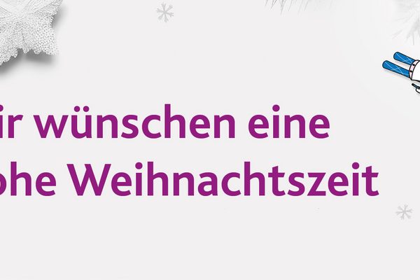 Schriftzug "Wir wünschen eine frohe Weihnachtszeit"
