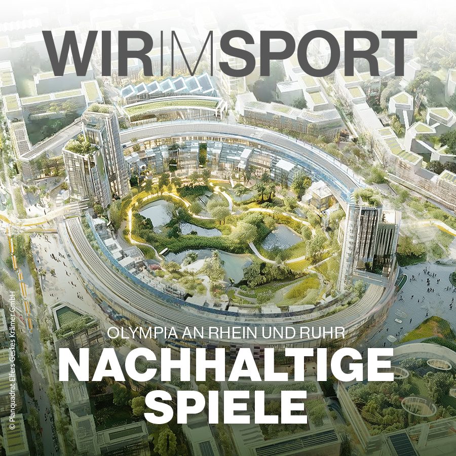 Cover der Wir im Sport mit Titel "Nachhaltige Spiele. Olympia an Rhein und Ruhr