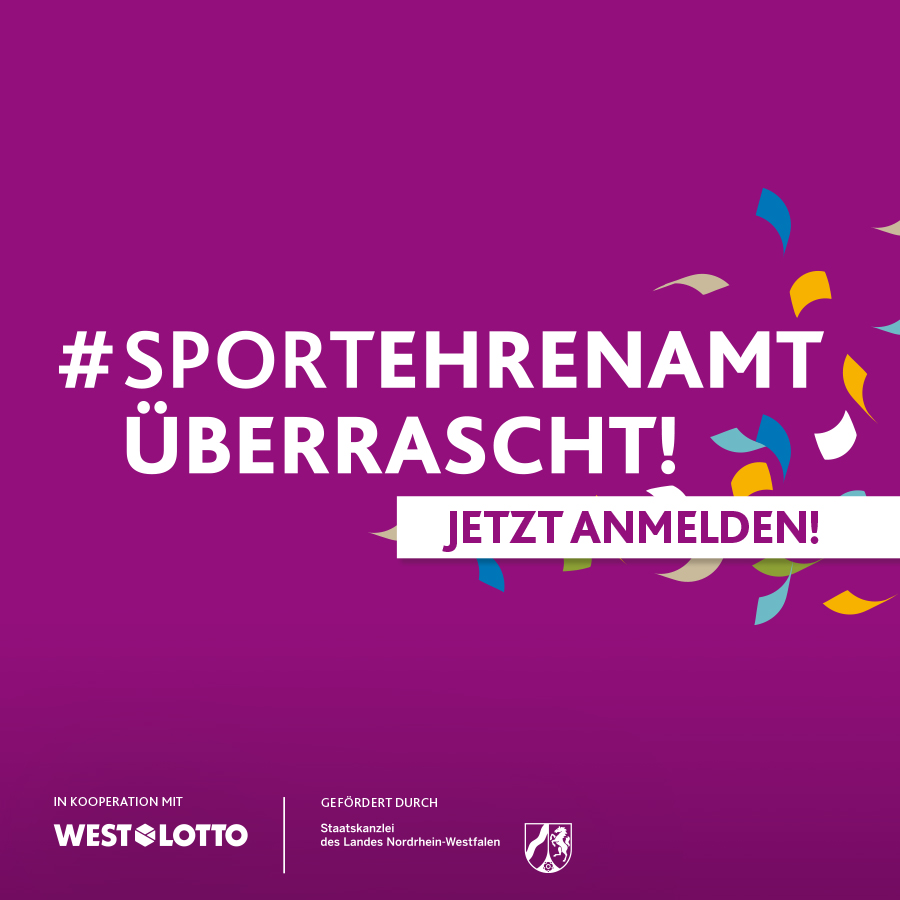 Schriftzug SPORTEHRENAMT überrascht